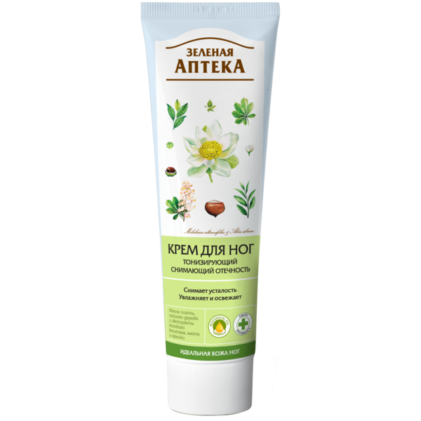 Крем для ног Зеленая Аптека тонизирующий, снимающий отечность, 100 мл - Pampik
