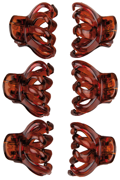 Набор заколок для волос Titania Осьминог, 3 см, коричневый, 6 шт. (7947 B) - Pampik