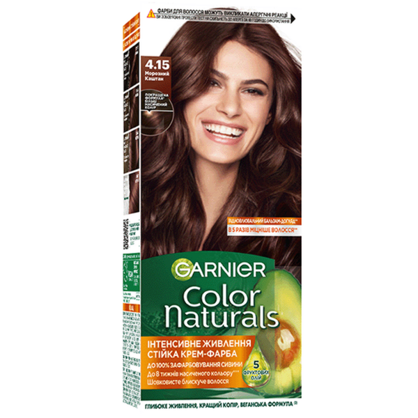 Фарба для волосся Garnier Color Naturals відтінок 4.15 морозний каштан, 110 мл - Pampik