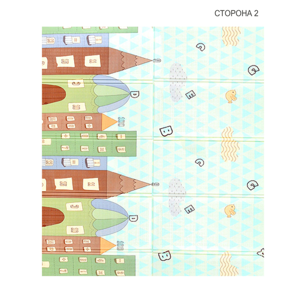 Детский двухсторонний складной коврик Poppet Спящие малыши и Волшебный город, 200x180x1 см (PP011-200) - Pampik - 2