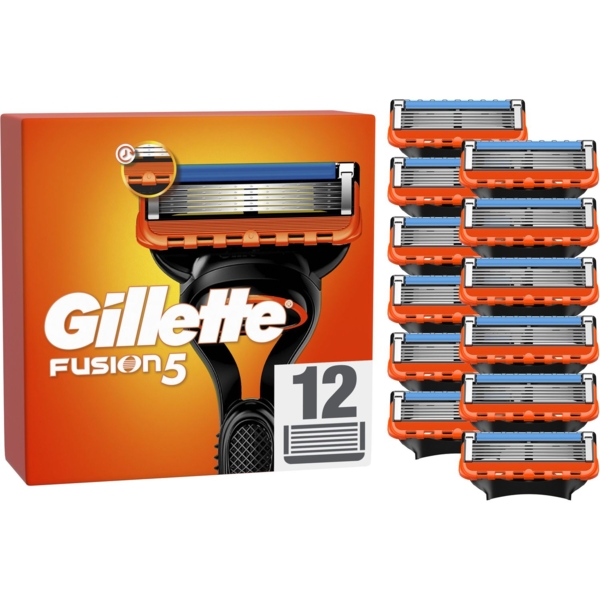 Змінні картриджі для гоління чоловічі Gillette Fusion5 12 шт. - Pampik