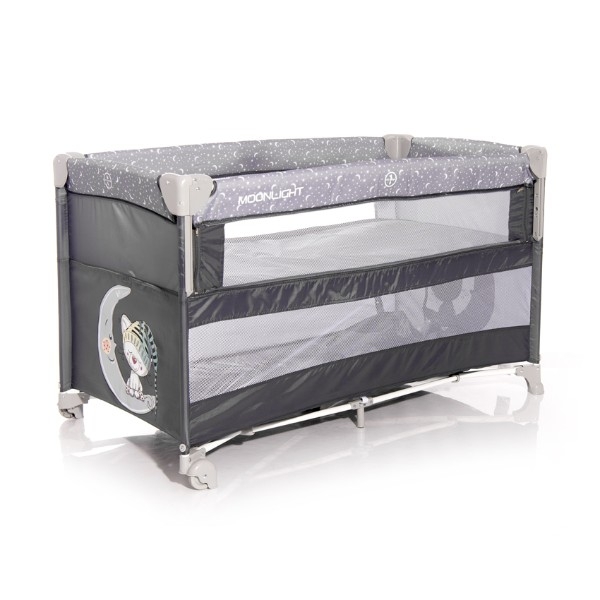 Манеж-ліжечко Lorelli Up And Down Grey cute moon, сірий (23778) - Pampik