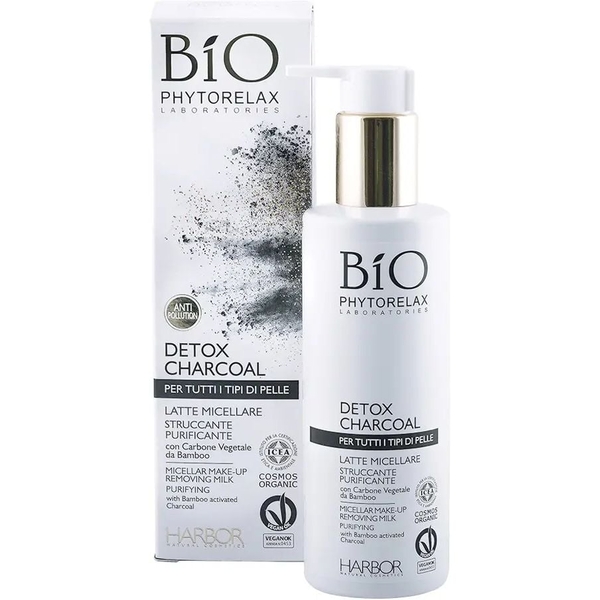 Міцелярне молочко Phytorelax Detox Charcoal для зняття макіяжу 200 мл (6019142) - Pampik