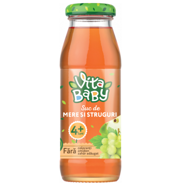 Сік Vita Baby яблучно-виноградний, без додавання цукру, 175 мл - Pampik