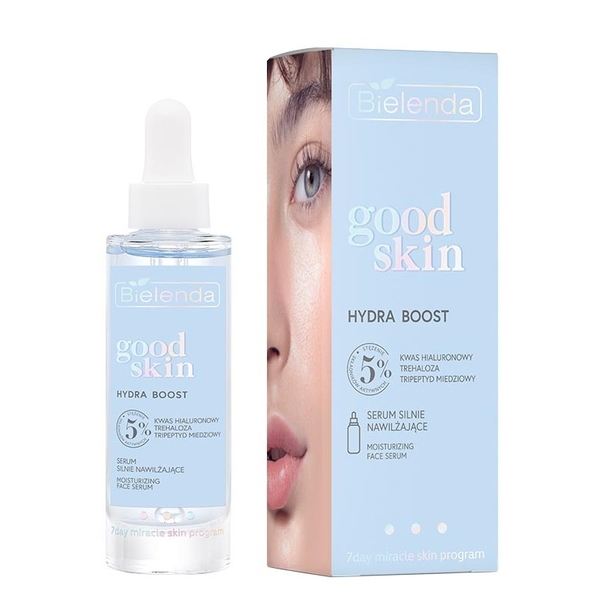 Зволожуюча сироватка для обличчя Bielenda Good Skin Hydra Boost Moisturizing Face Serum з гіалуроновою кислотою, 30 мл - Pampik