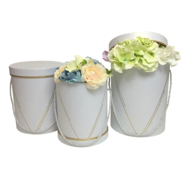 Набор подарочных коробок UFO Grey, круглая высокая, W9320, 3 шт. (W9320 Набор 3 шт GREY круг. высо) - Pampik