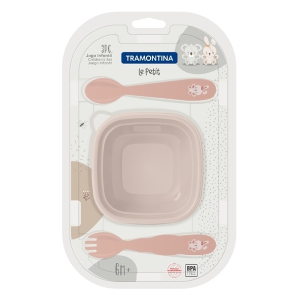 Набор детской посуды Tramontina Baby Le Petit, 3 предмета, оранжевый (23797/403) - Pampik - 2