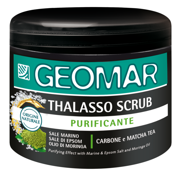 Скраб для тела очищающий Geomar Body Thalasso с черной солью и древесным углем 600 мл (34653) - Pampik