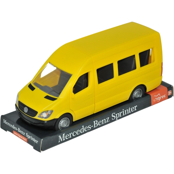 Автомобіль Tigres Mercedes-Benz Sprinter пасажирський на планшетці, жовтий (39716) - Pampik