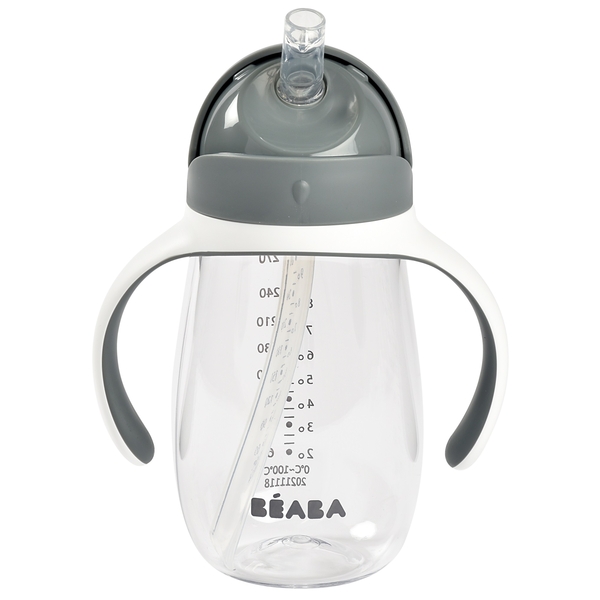 Дитячий поїльник Beaba з трубочкою, 300 мл, сірий (913534) - Pampik