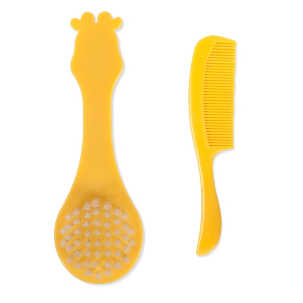 М'яка щіточка і гребінець для волосся Lindo Жираф, жовтий (LI 600) - Pampik - 2