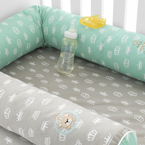 Защитный бортик-валик в кроватку Papaella Корона ( 8-34533 корона) - Pampik