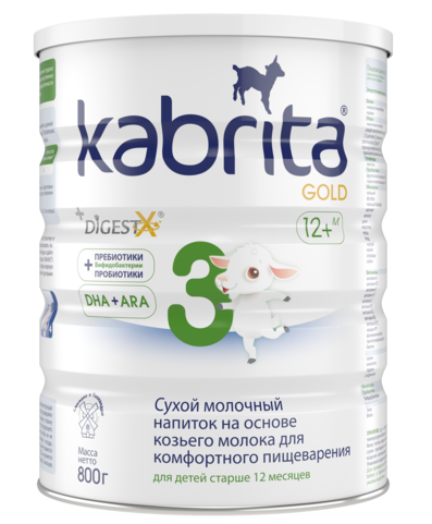 Сухий молочний напій на основі козячого молока Kabrita 3 Gold, 4,8 кг (6 шт. по 800 г) - Pampik - 2