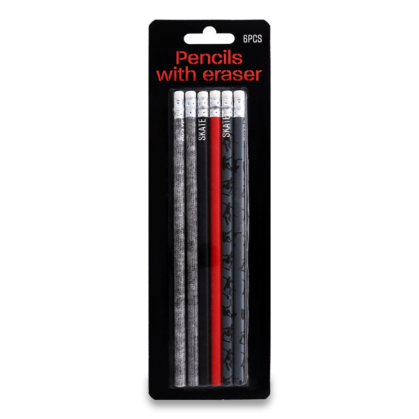 Олівці чорнографітні Offtop з гумкою 6 шт. (849918) - Pampik