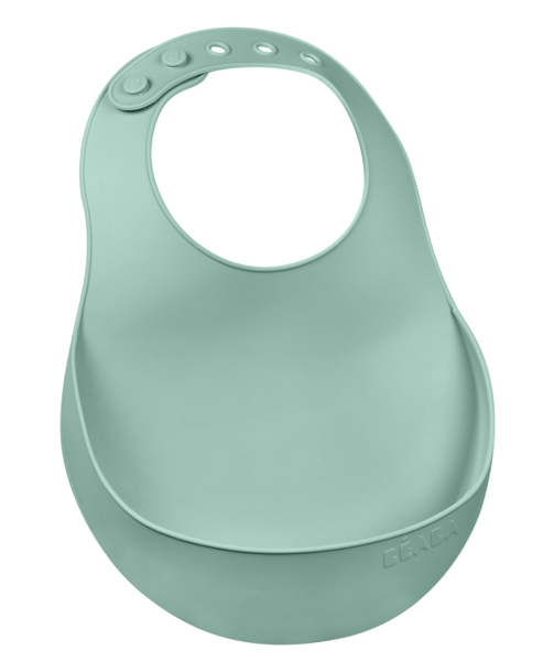 Нагрудник Beaba силіконовий, з кишенею, оливковий (913541) - Pampik - 2