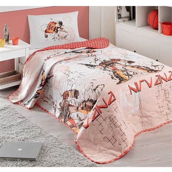 Покривало стьобане з наволочкою Eponj Home Nirvana 220х160 см червоний (2000022095310) - Pampik