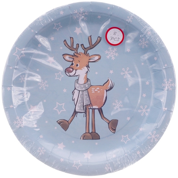 Бумажные тарелки Offtop, голубой, 8 шт. (854871) - Pampik