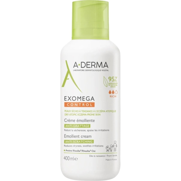 Пом'якшуючий крем для тіла та обличчя A-Derma Exomega Control, 400 мл (246529) - Pampik