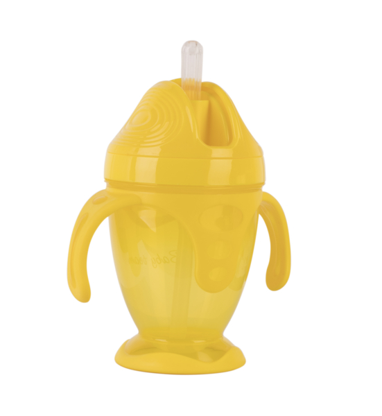 Поїльник Baby Team, з силіконовою трубочкою та ручками, 9+ міс., 220 мл, жовтий (5011) - Pampik - 2