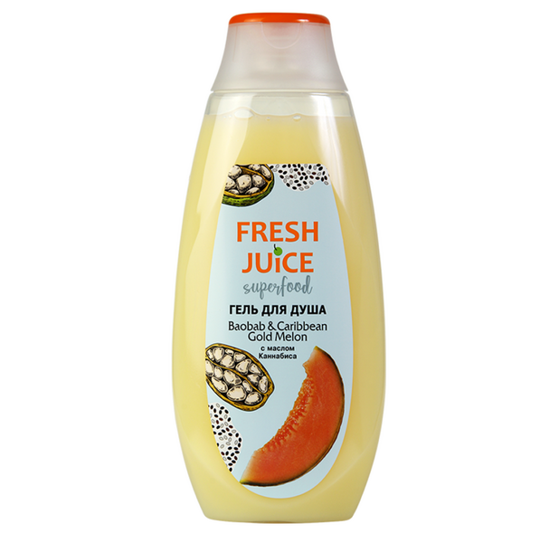 Гель для душа Fresh Juice Superfood Baobab&Caribbean Gold Melon, 400 мл - Pampik