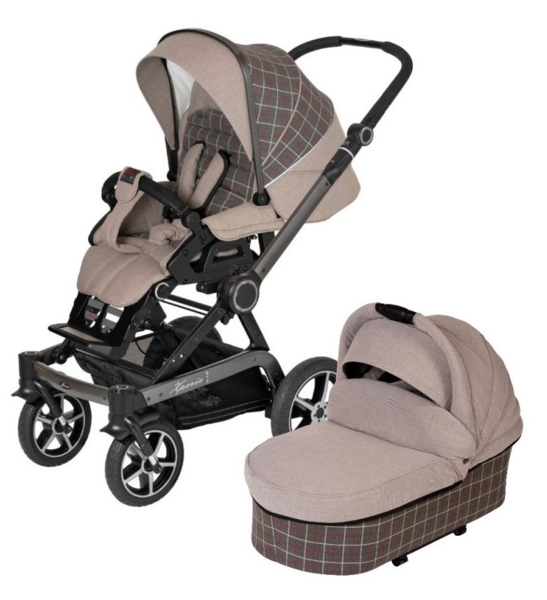 Универсальная коляска Hartan 2 в 1 Xperia GTS Beige Check, бежевый в клетку (2304123612) - Pampik