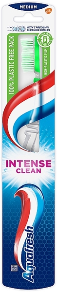 Зубная щетка Aquafresh Intense Clean, средняя, салатовый - Pampik