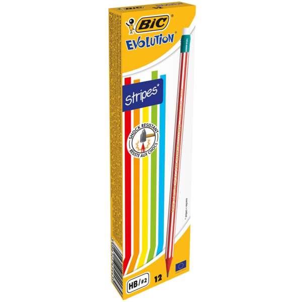 Карандаш чернографитный BIC Evolution 646 с резинкой НВ 12 шт. (8960342) - Pampik