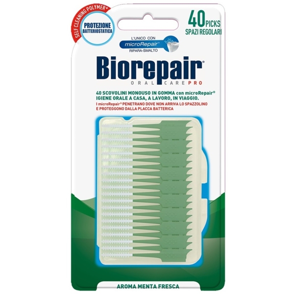 Інтердентальна силіконова зубочистка Biorepair, розмір М, 40 шт. - Pampik