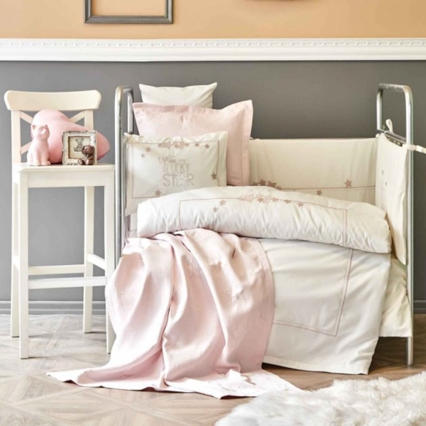 Детский набор в кроватку для младенцев Karaca Home Lucky Star rose gold, розовое золото, 9 предметов (svt-2000022279635) - Pampik
