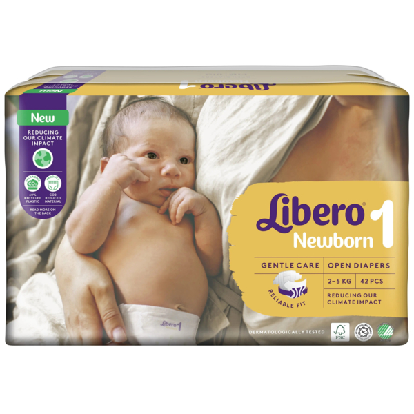 Подгузники на липучках Libero Newborn 1 (2-5 кг), 42 шт. - Pampik - 2