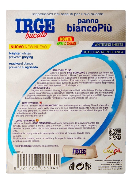 Салфетка-ловушка Irge для стирки белых вещей с отбеливателем, 10 шт. - Pampik - 2