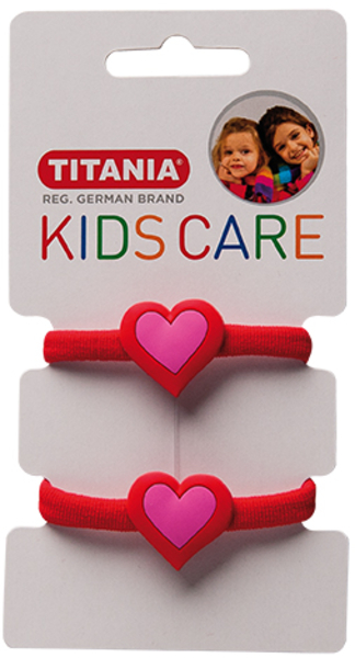 Набор резинок для волос Titania Сердце, 4 см. красный, 2 шт. (8500 KIDS) - Pampik