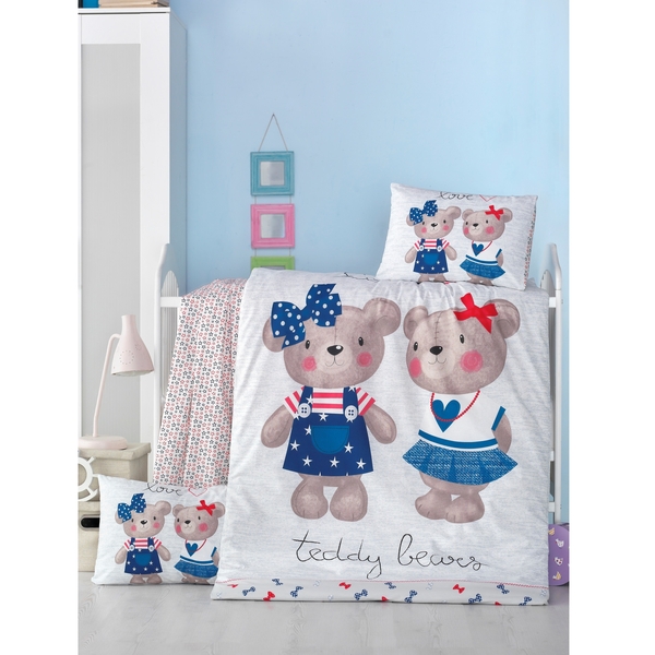 Комплект постільної білизни LightHouse Bebek Lower, ранфорс, дитячий, 150х100 см, різнокольоровий (2200000035158) - Pampik