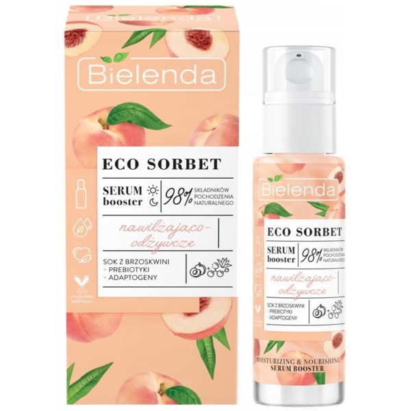 Сироватка для обличчя Bielenda Eco Sorbet Персик, зволожуюча та поживна, 30 мл - Pampik