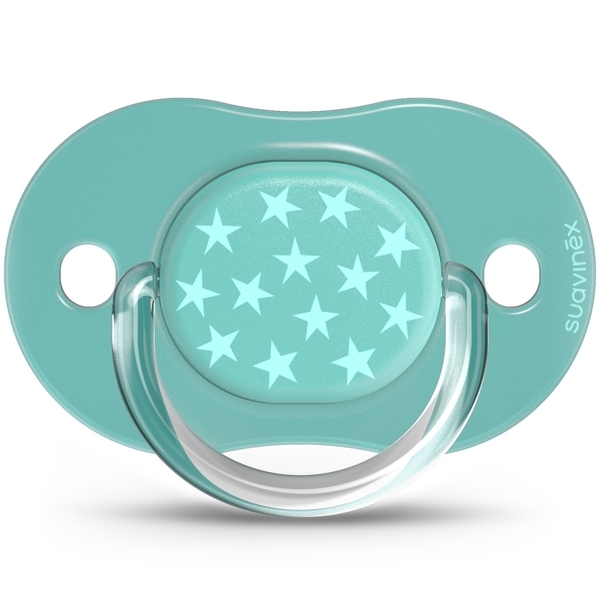 Пустушка силіконова Suavinex Basics, симетрична, 6-18 міс., зелений, 2 шт. (307640/1) - Pampik