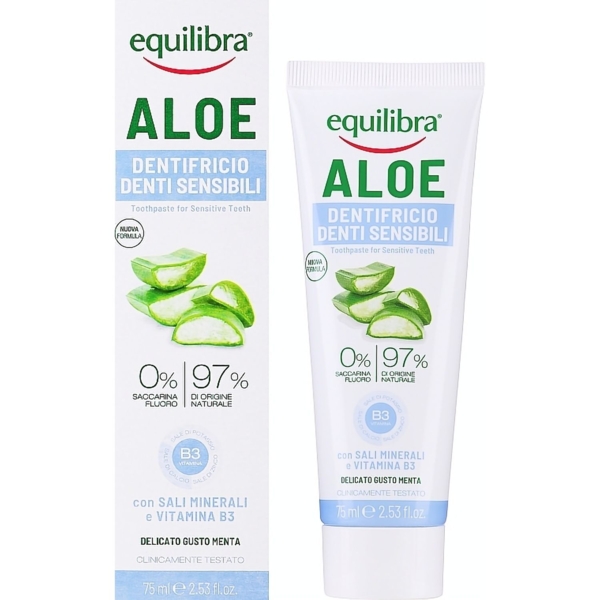 Зубная паста Equilibra для чувствительных зубов, с алоэ, 75 мл - Pampik - 2