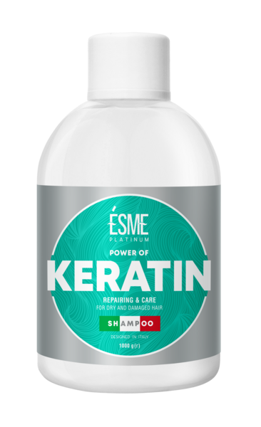 Шампунь Esme Platinum Keratin з кератином, для сухого та пошкодженого волосся, 1000 мл - Pampik