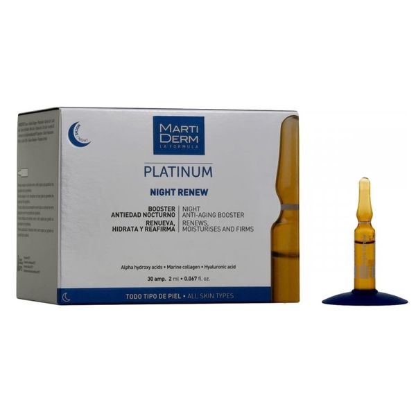 Ампулы MartiDerm Platinum Night Renew Ampollas, 30х2 мл - Pampik