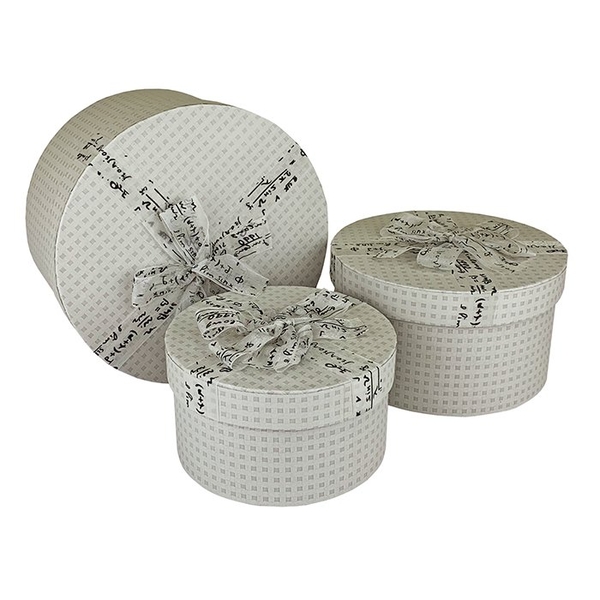 Набір подарункових коробок UFO Grey, кругла, 80303-004, 3 шт. (80303-004 Набор 3 шт GREY круг.) - Pampik