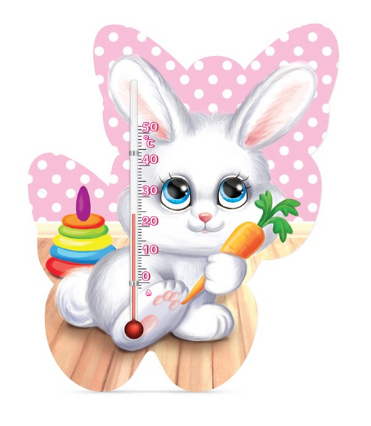 Термометр Стеклоприбор Сувенир Бабочка Зайчик (300059) - Pampik