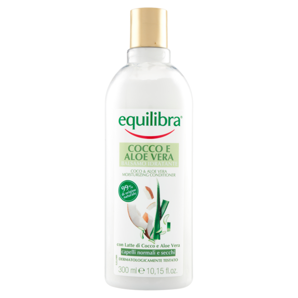 Кондиціонер для волосся Equilibra зволожуючий, з кокосом і алое, 300 мл (872777) - Pampik