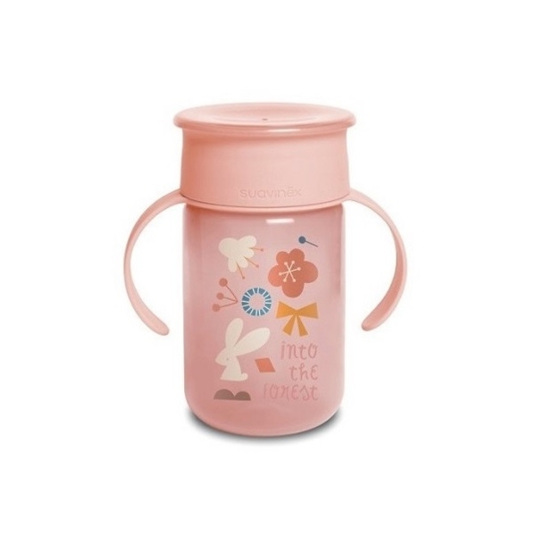 Поильник-непроливайка Suavinex Лесные истории, 360 мл, розовый (401196) - Pampik