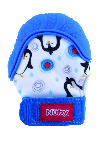 Рукавичка Nuby з силіконовим прорізувачем, 3+ міс., блакитний (6804blu) - Pampik