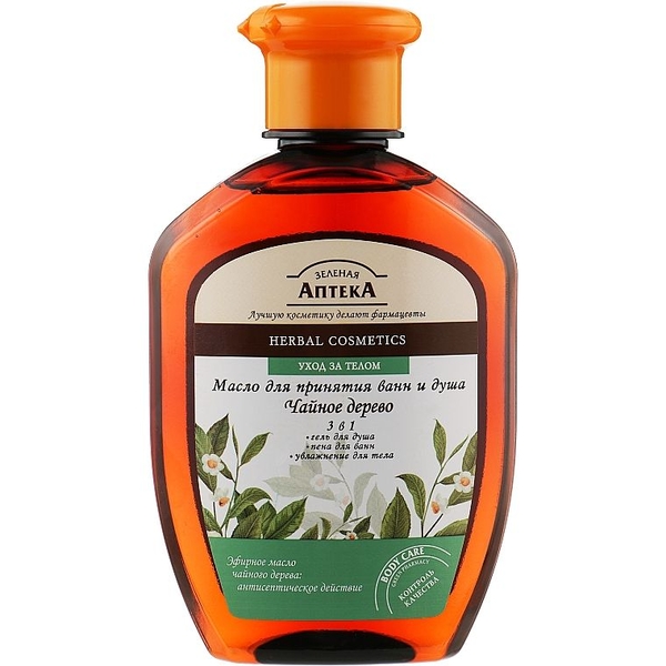 Олія для прийняття ванн та душу Зелена аптека Чайне дерево, 250 мл - Pampik