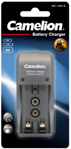 Зарядное устройство для батареек Camelion BC-1001A, 2AA/2AAA/9V (BC-1001A) - Pampik