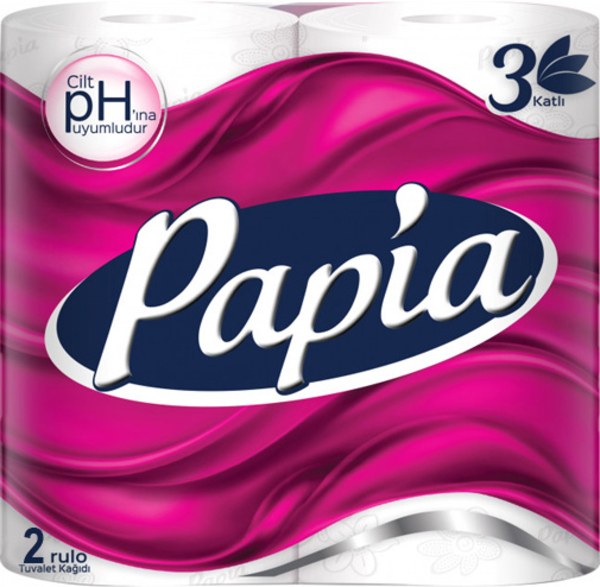 Туалетний папір Papia, тришаровий, 2 рулони (65221) - Pampik