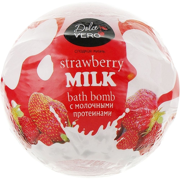 Бомба для ванни Dolce Vero Strawberry Milk 75 г (4820091146403) - Pampik