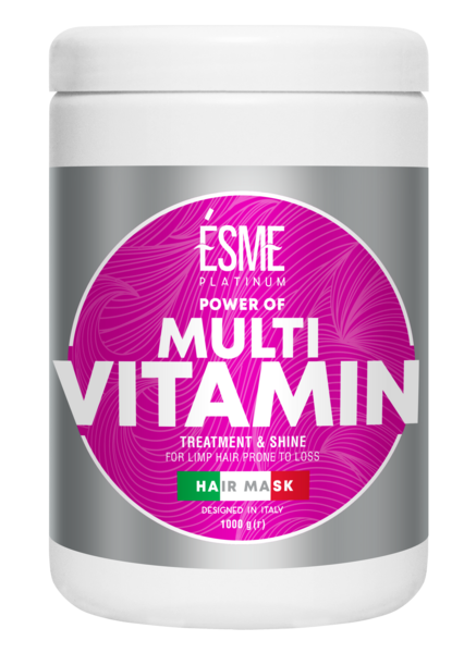 Маска Esme Platinum Multivitamin с витаминным комплексом, для слабых волос, 1000 мл - Pampik
