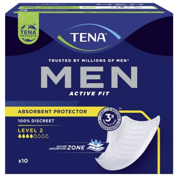 Урологічні прокладки для чоловіків Tena Men Active Fit Level 2, 10 шт. (750796) - Pampik
