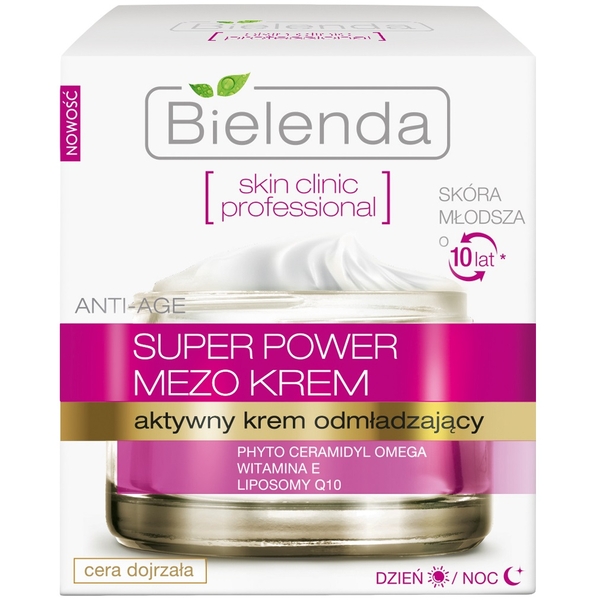 Активний омолоджуючий крем для обличчя Bielenda Skin Clinic Professional, з ретинолом та коензином Q10, 50 мл - Pampik